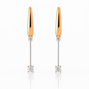 Pendientes oro rosa y brillantes