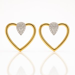 Pendiente oro amarillo y brillantes