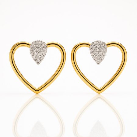 Pendiente oro amarillo y brillantes