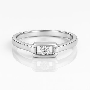 Anillo oro blanco y brillante