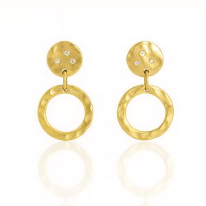 Pendientes de oro con diamantes