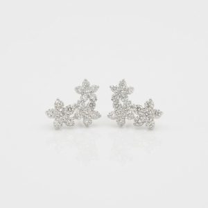 Pendientes oro blanco y brillantes