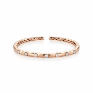 Pulsera oro rosa y brillantes