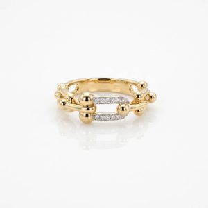 Anillo oro amarillo y brillantes