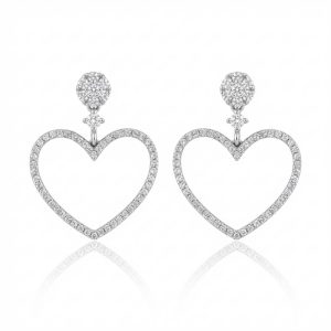 Pendientes oro blanco y brillantes
