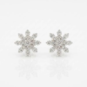 Pendientes oro blanco y brillantes