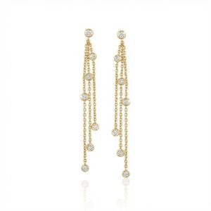 Pendientes oro rosa y brillantes