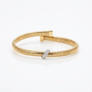Pulsera oro rosa y brillantes