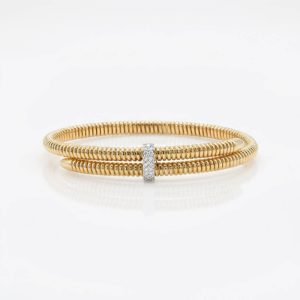 Pulsera oro rosa y brillantes