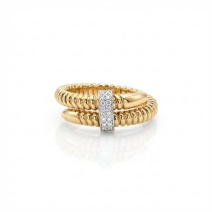 Anillo oro rosa y brillantes