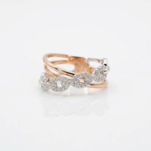 Anillo oro rosa y brillantes