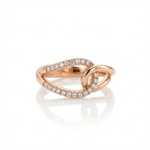 Anillo oro rosa y brillantes