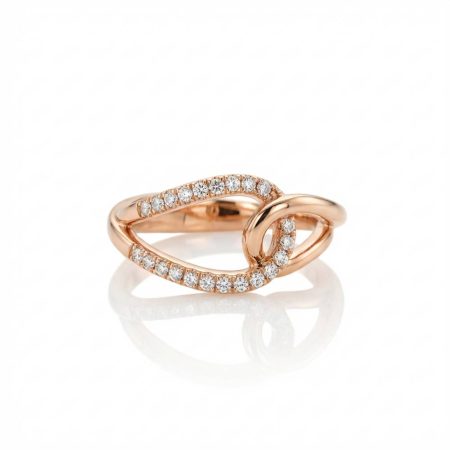 Anillo oro rosa y brillantes