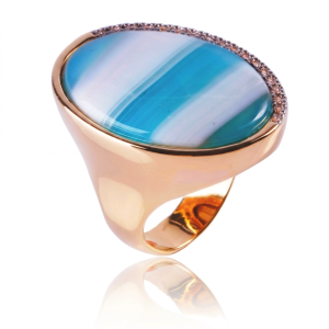 Anillo Ágata Azul Cielo Lanzadera