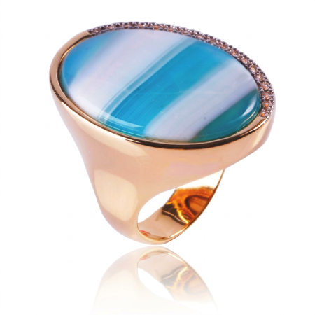 Anillo Ágata Azul Cielo Lanzadera