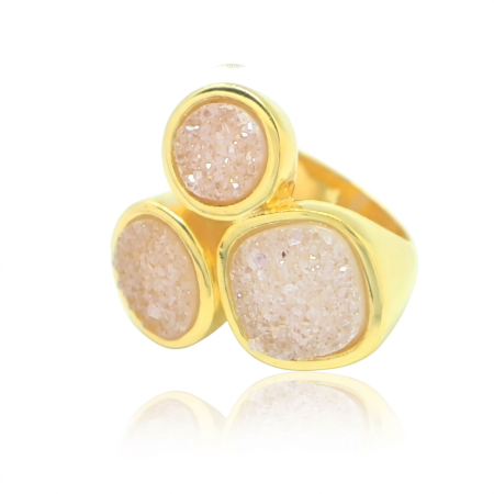 Anillo Drusa Blanca Flor