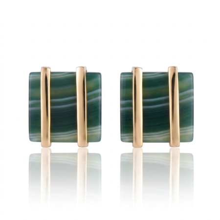 Pendientes Cortos Ágata Verde