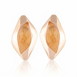 Pendientes Cortos Drusa Blanca Flor