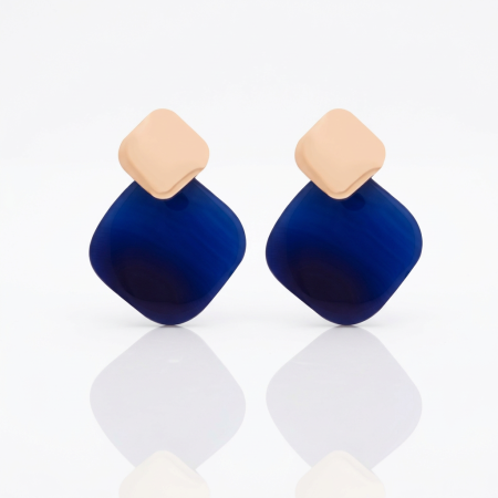 Pendientes Largos Ágata Azul Turquesa