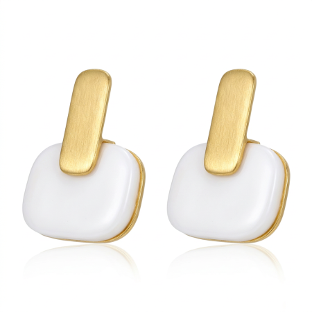 Pendientes Cortos Ágata Blanca