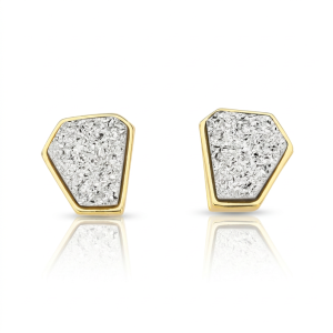Pendientes Cortos Drusa Platino