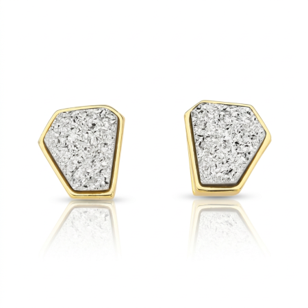 Pendientes Cortos Drusa Platino