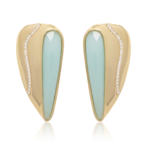 Pendientes Cortos Aguamarina