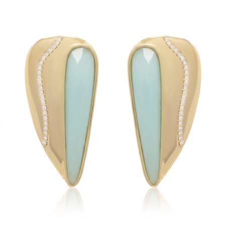 Pendientes Cortos Aguamarina