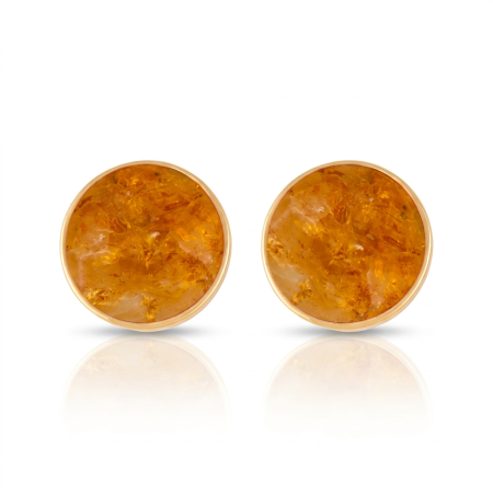 Pendientes Botón Citrino